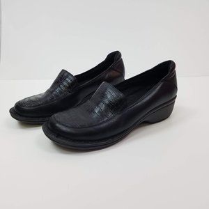 Clarks Black Croco Azlyn Wish Leather Loafer